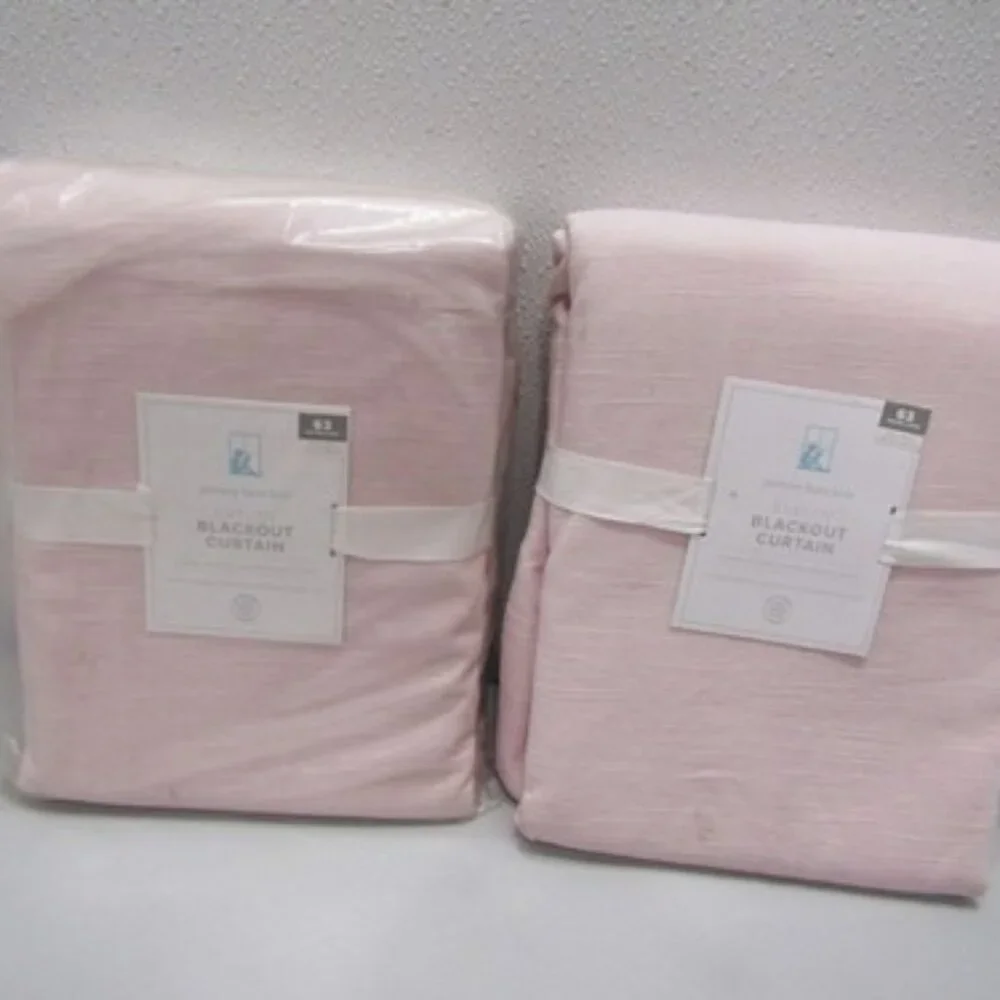 NEW POTTERY BARN Kids Evelyn Linen Blackout Curtains –Blush– 54